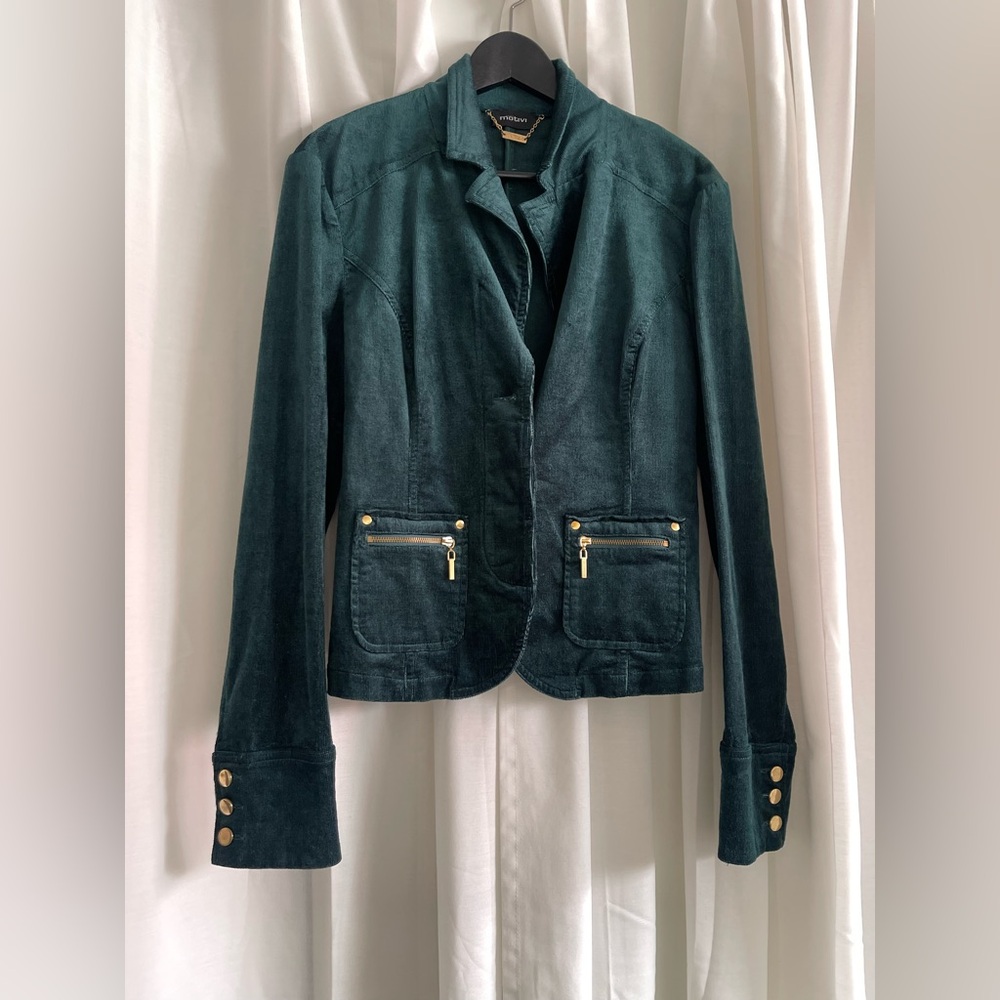 MOTIVI Emerald Green Corduroy Jacket Blazer